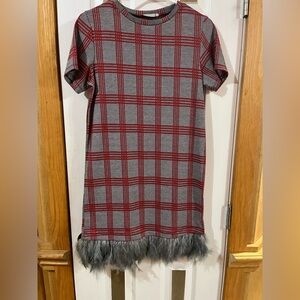 Zara Trafaluc Red and Black Patterned Fabric